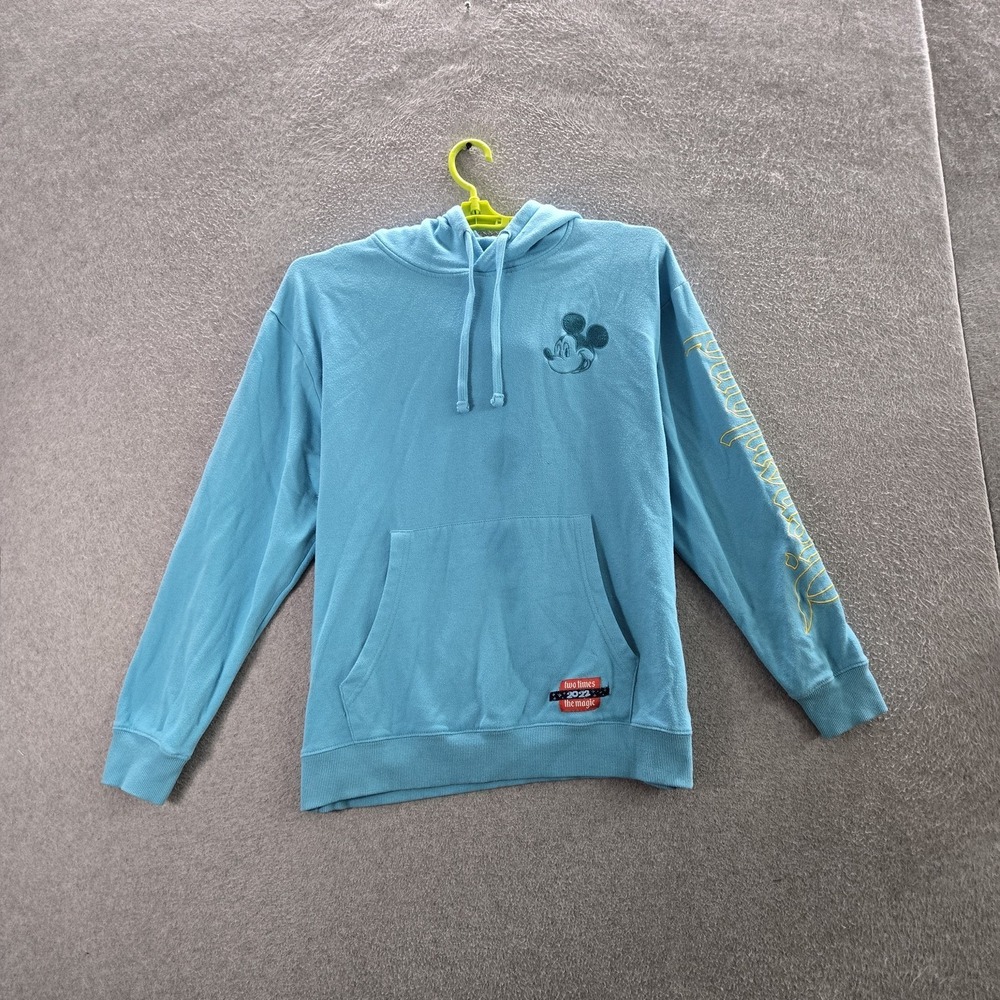 Disney Parks Women Hoodie M Blue 2022 Fleece Mickey Mouse Disneyland Resort - Picture 7 of 10